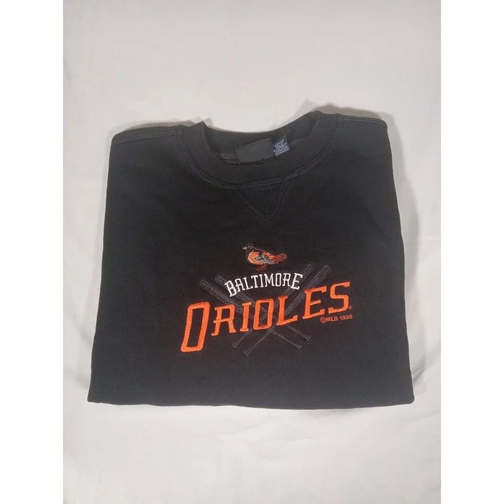 Vintage Black Baltimore Orioles Sweatshirt  Crable Sportswear - MLB - Large 1998